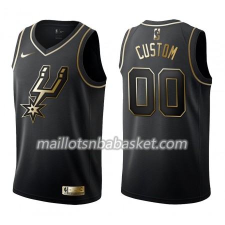 Maillot Homme San Antonio Spurs Personnalisable Nike Noir Gold Edition Swingman